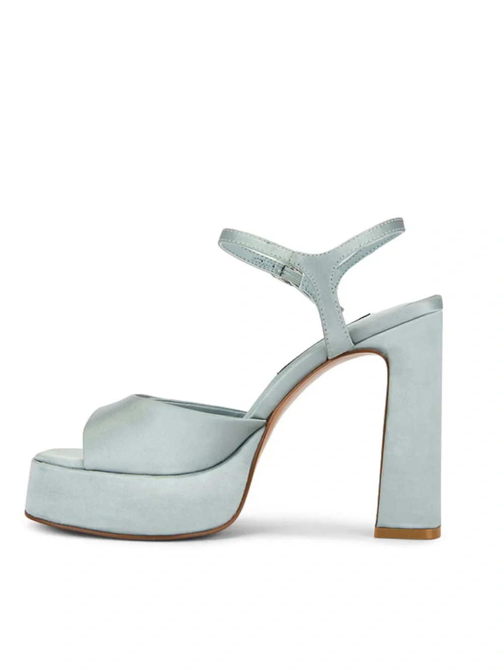 Steve Madden Liandra Platform Heels platforms Satin Pale Blue Revolve 7